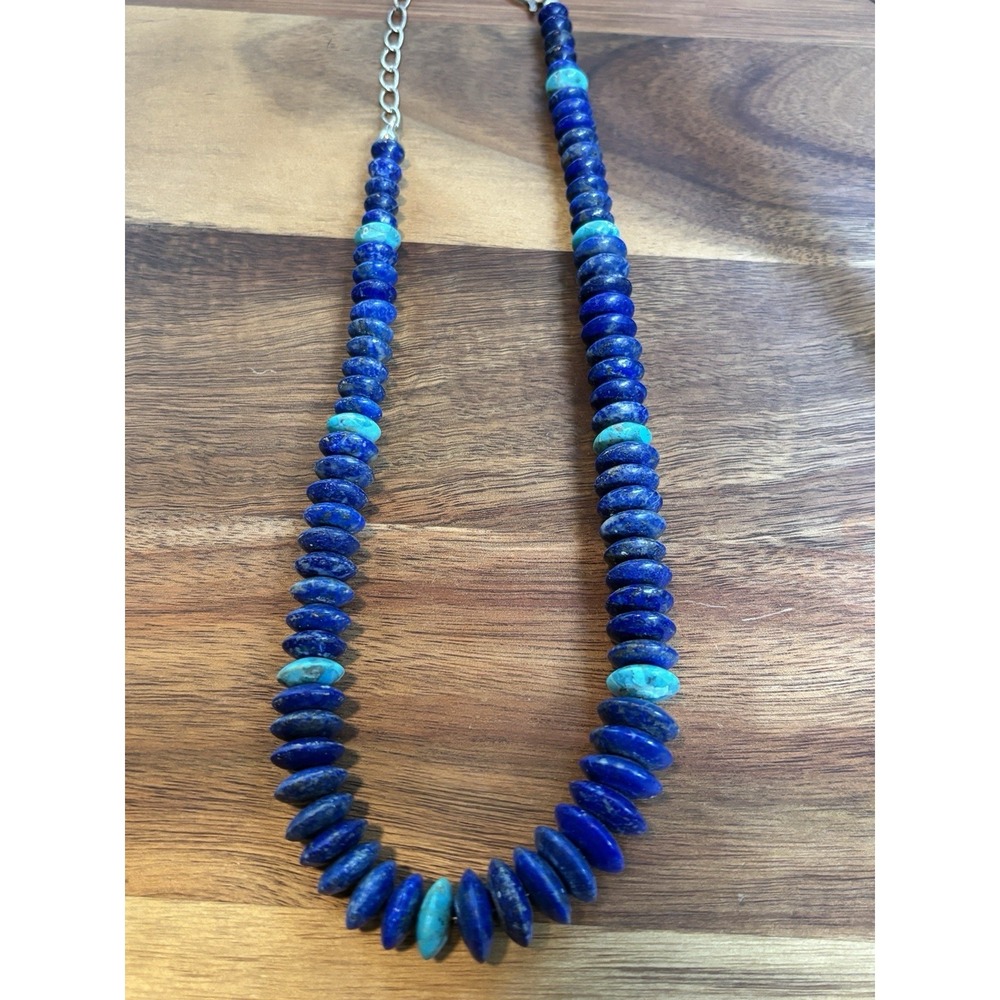 Jay King DRT Lapis Lazuli & Turquoise Graduating Disc 18" Inch Adj Necklace